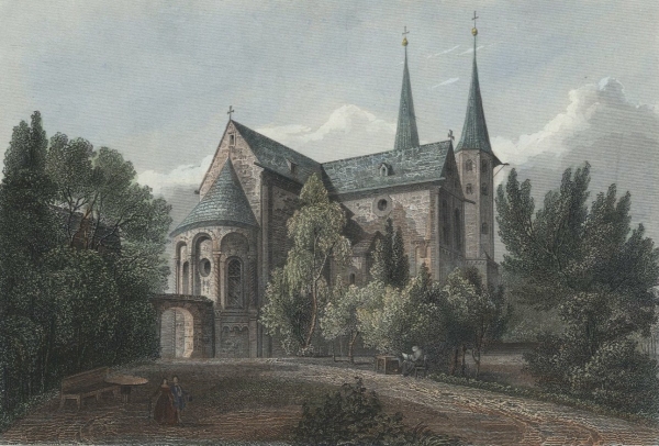 Goslar. - Ansicht der Neuwerkkirche. - "Die Klosterkirche Neuwerr zu Goslar".