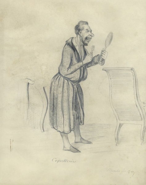Karikaturist des 19. Jahrhunderts. - "Coquetterie".