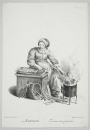 Grafiker des 18. Jahrhundert. - "Kastanienverkäuferin".