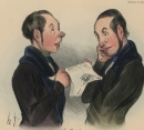 Daumier, Honoré. - Sur blanc Exemplar. - Ein Rätsel. - "La Charade. Mon premier sur mon entier roule...".