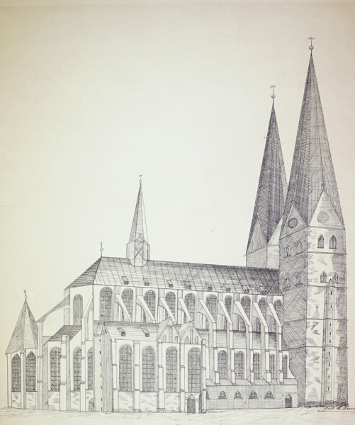 Lübeck. - Teilansicht. - "Die St. Marien-Kirche in Lübeck".