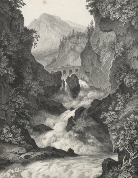 Österreich. - Ansicht. - La cascade de Lend / Lendner Wasserfall / Cascade of Lend.