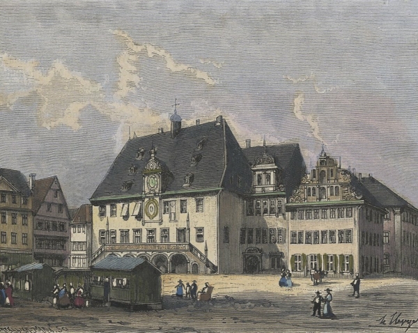 Heilbronn. - Marktansicht. - "Place du Marché, à Heilbronn (Wurtemberg)".