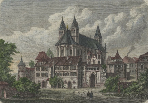 Schwäbisch Hall. - Ansicht von Kloster Comburg. - "Das Stift Comburg bei Hall (Württemberg)".