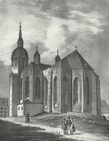 Annaberg-Buchholz. - Kirchenansicht. - Saxonia. - "St. Annenkirche in Annaberg".