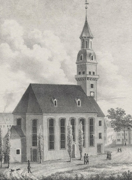 Frauenstein (Erzgebirge). - Ansicht der Stadtkirche. - "Die Stadtkirche zu Frauenstein im Erzgebirge".