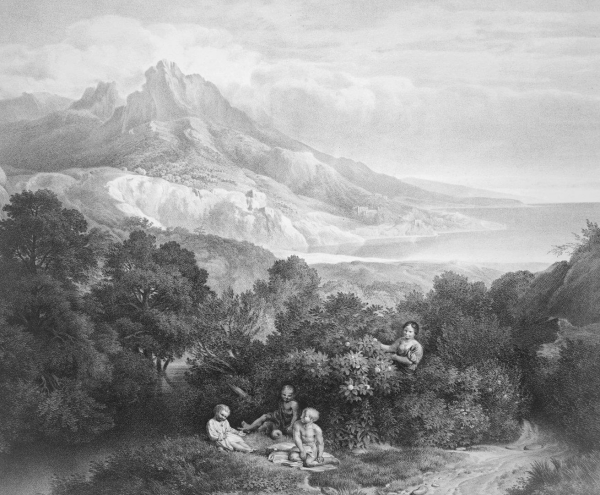 Grafiker des 19. Jahrhunderts. - "Landschaftsidyll".