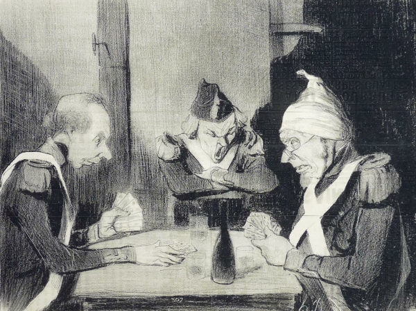 Spiel. - Kartenspiel. - Honoré Daumier.