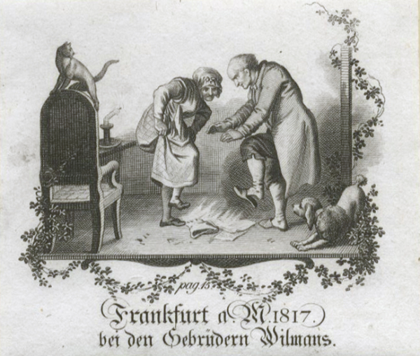 Ramberg, Johann Heinrich . - Ehepaar tritt Feuer aus.