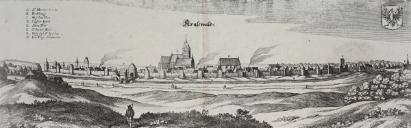 Arnswalde / Choszczno. - Vogelschau. - Matthäus Merian. - "Arnswalde"