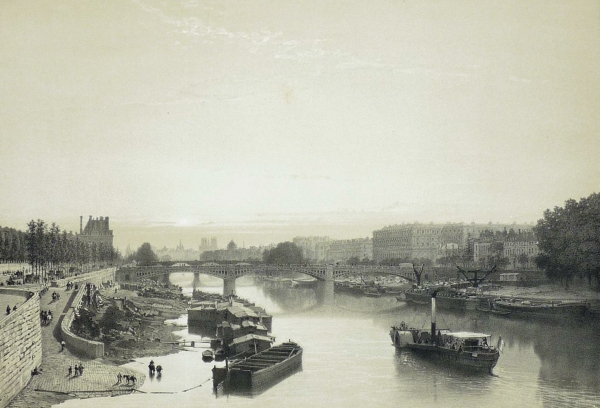Paris. - Seineufer. - "Vue de la Seine et du Pont de Solférino".
