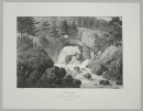 Gollinger Wasserfall. - Ansicht des Wasserfalls. - Adolph Kunike. - "Salzburg. Gollinger Wasserfall. 1te Ansicht".