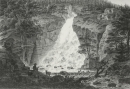 Gollinger Wasserfall. - Ansicht des Wasserfalls. - Adolph...