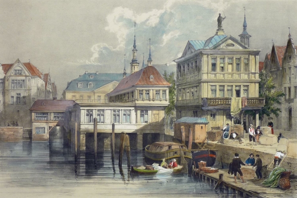Hamburg. - Alte Börse. - La Bourse de Hambourg, en 1838.