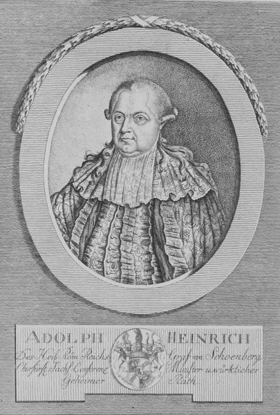 Porträt. - Adolph Heinrich von Schönberg. - "Adolph Heinrich / Des Heil Röm Reichs Graf von Schoenberg".