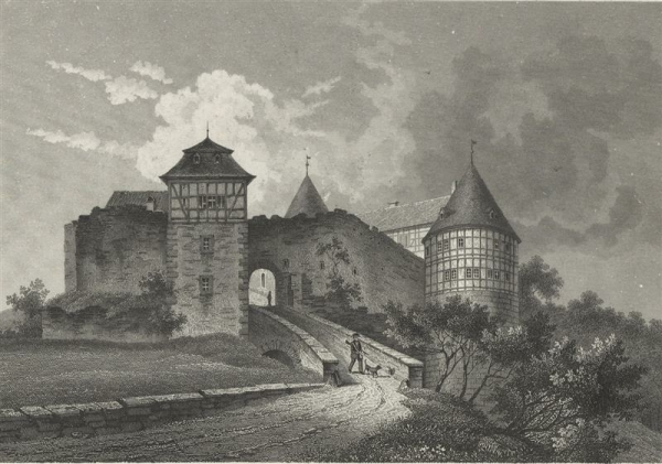 Breitenbach am Herzberg. - Ansicht der Burg Herzberg. -...