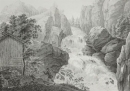 Bad Gastein. Wasserfall. - Kunikes Donau-Ansichten. - "Salzburg. Wasserfall von Gastein. 1te Ansicht".