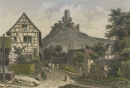 Kiedrich. - Ansicht der Burg Scharfenstein. - E. Klimsch. - "Scharfenstein".