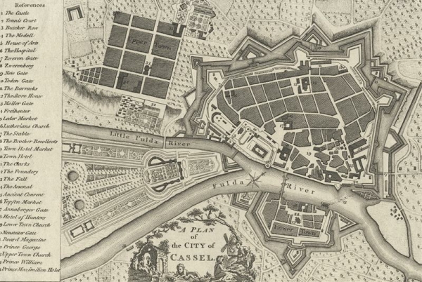 Kassel. - Gesamtansicht. - "A Plan of the City of Cassel".