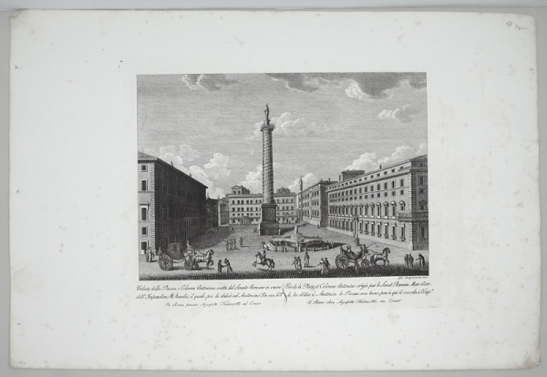 Rom. - Antoninus-Pius-Säule. - Veduta della Piazza e Colonna Antonina (...).