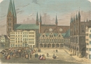 Lübeck. - Gesamtansicht. - "Der Marktplatz zu Lübeck".