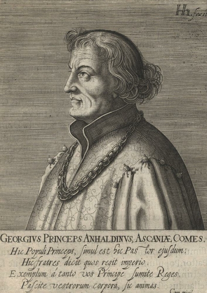 Johann Georg I. - Porträt. - Hendrik Hondius. - Georgius Princeps Anhaldinus, Ascaniae Comes.