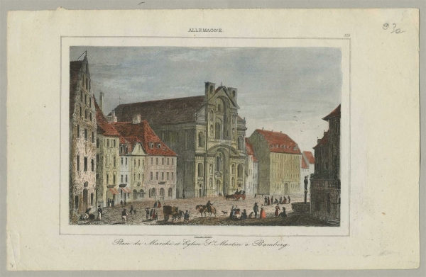 Bamberg. - Gesamtansicht. - Place du Marché et Eglise St. Martin á Bamberg.