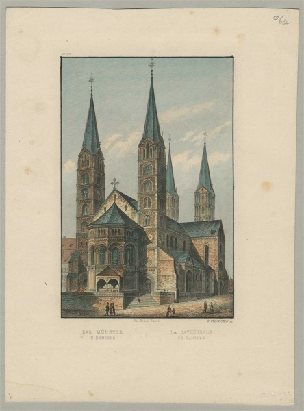 Bamberg. - Gesamtansicht. - Das Münster in Bamberg / La Cathedrale de Bamberg.