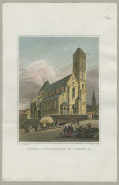 Bamberg. - Gesamtansicht. - Grünewald & Poppel. - Obere Pfarrkirche in Bamberg.