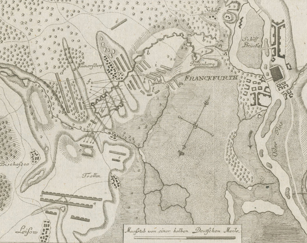 Frankfurt (Oder) / Kunowice. - Schlacht bei Kunersdorf. - "Plan von der Schlacht von Franckfurth (...) den 12.ten August 1759".