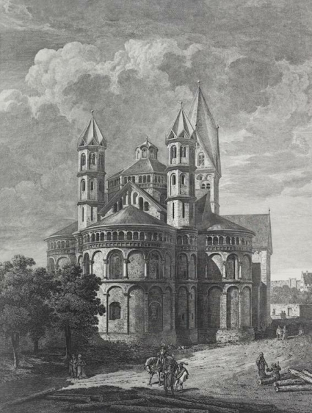 Köln. - Kirche St. Aposteln. - "Ansicht der Stifts=Kirche St. Aposteln in Köln".