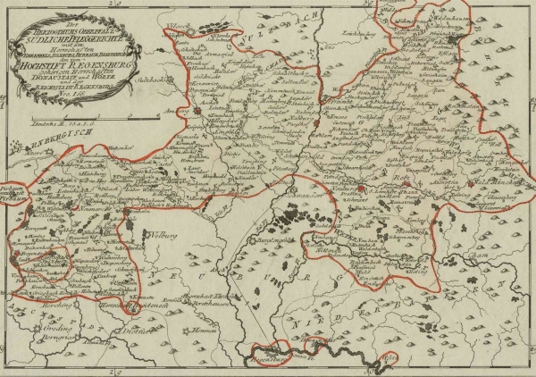 Oberpfalz. - Karte. - F. J. Reilly. - "Des Herzogthums Oberpfalz Südliche Pfleggerichtete mit den Herrschaften Ehrenfels (...)".