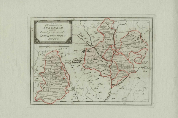 Sulzbach (Main). - Karte. - F. J. Reilly. - Das Fürstenthum Sulzbach und die Landgrafschaft Leuchtenberg Nro 165.