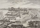 Philippsburg. - Vogelschau. - Merian. - "Prospect der Festung und Belagerung Philipsburg".