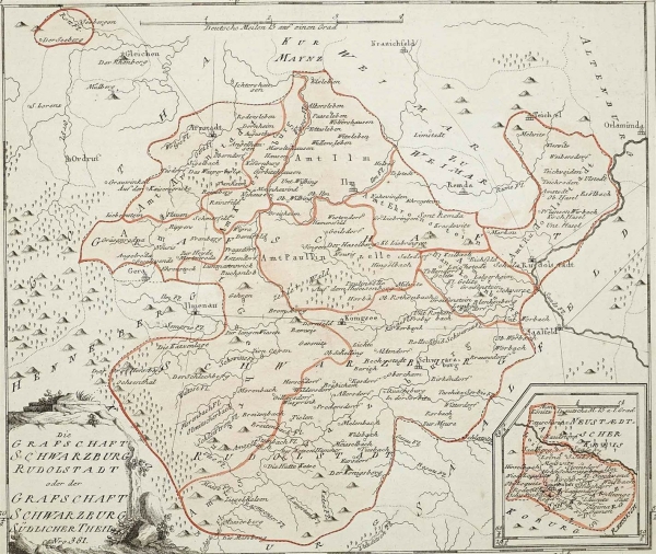 Grafschaft Schwarzburg-Rudolstadt. - Karte. - Reilly. -...