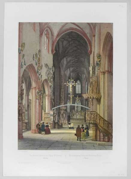 Nürnberg. - Innenansicht. - Vue Générale Intérieure de l´Eglise St. Laurent / Hauptansicht des Innern der Laurentius-Kirche.
