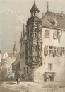 Würzburg. - Erker am Hof Conti. - "Wurzburg 1862".
