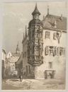 Würzburg. - Erker am Hof Conti. - "Wurzburg 1862".