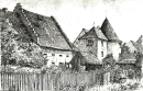 Hüfingen. - Gesamtansicht. - W. Fischer. - "Alter Stadtturm in Hüfingen um 1905".