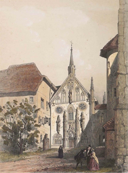 Baden-Baden. - Kirchenansicht. - Lemercier. - "Convent de Lichtenthal / Kloster Lichtenthal".