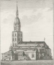 Hamburg. - Kirchenansicht. - "Jaccobi Kirche in Hamburg, vor der Abtragung der obern Thurmhälfte".