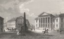 Karlsruhe. - Gesamtansicht. - J. Richter. - "Rondel mit dem Palais der Markgrafen in Carlsruhe".