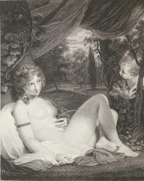 Grafiker des 19. Jahrhunderts. - Venus und Amor.