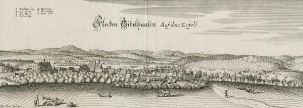 Kopie von Gifhorn. - Panoramaansicht. - Merian. - Stätl und Schloss Giffhorn.