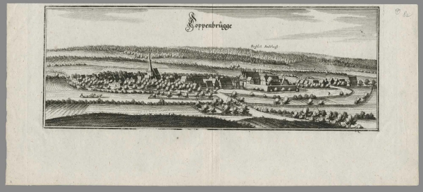 Kopie von Dannenberg (Elbe). - Panoramaansicht. - Merian. - F.B.L. Statt und Schloss Dannenberg.