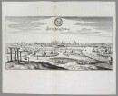 Nienburg ( Weser). - Panoramaansicht. - Merian. - "Statt und Festung Nienburg An Der Weser".