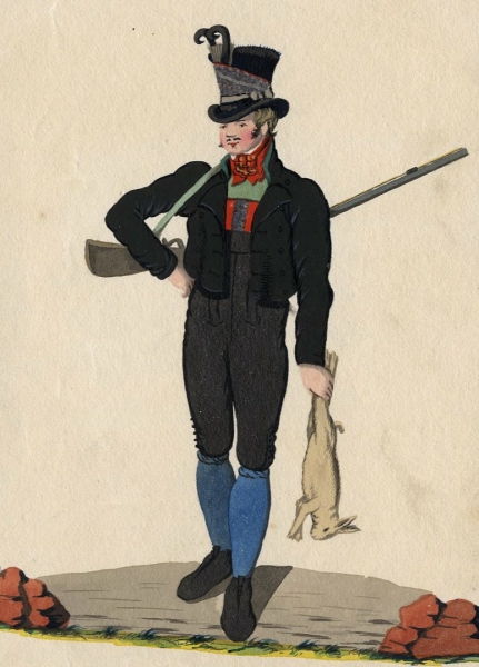 Zeichner des 19. Jahrhunderts. - "Jäger".