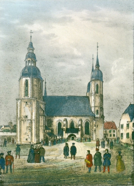 Lutherstadt Eisleben. - Kirchenansicht. - "Die Andreaskirche in Eisleben".