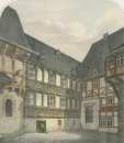 Goslar. - Kaiserworth. - "Hof des ehemaligen Kramer-Gildehauses No. 978 der Kornstraße zu Goslar".