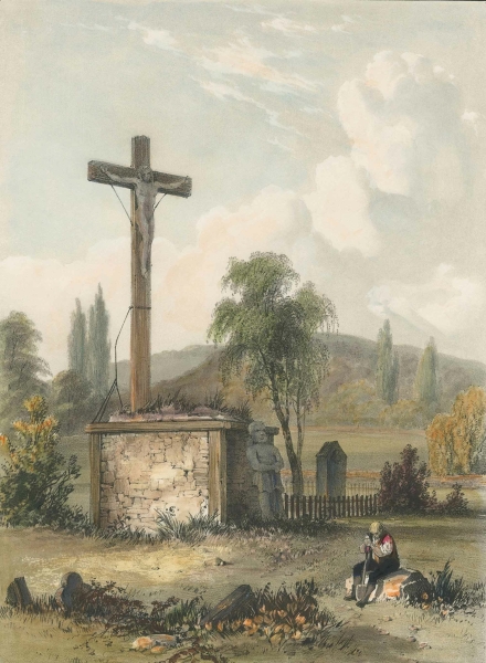 Kronberg im Taunus. - Gesamtansicht. - "Ancient Tomb in Kronberg Churchyard".